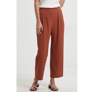 Marie Oliver Scout Womens High Waist Pleated Pants Tapered Crop Cinnamon size 0
